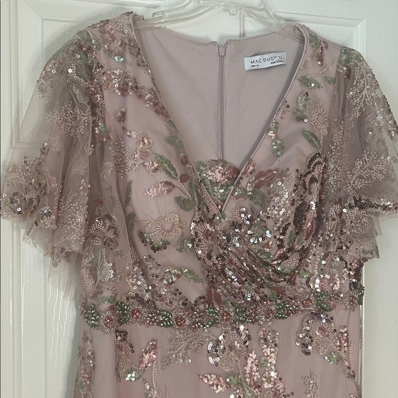 Mac Duggal Pink Floral Sequin Maxi Dress - Picture 7 of 17
